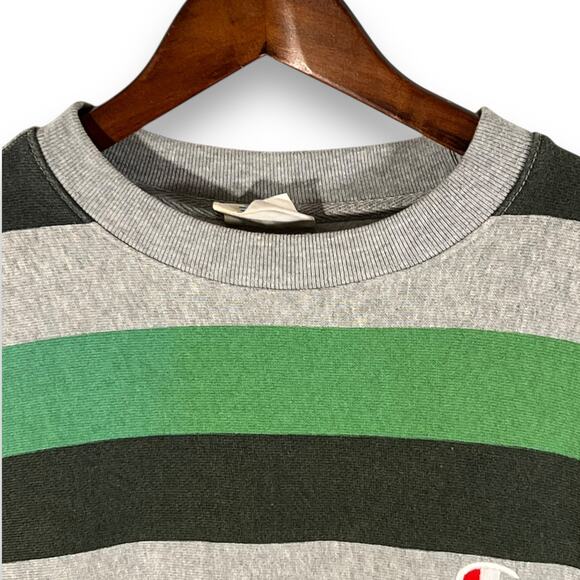 Champion Reverse Weave Stripe Sweatshirt Gray Green 2017 Small - Picture 5 of 10